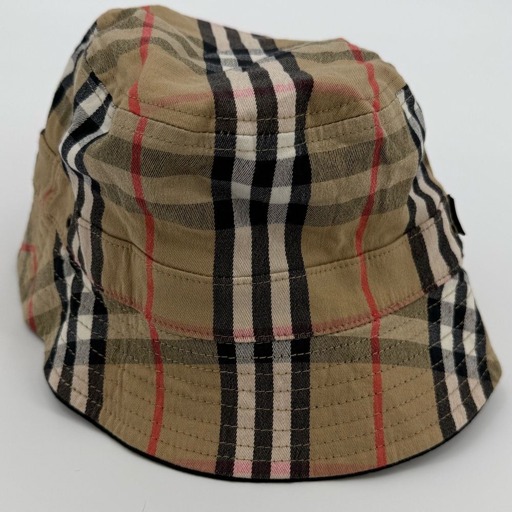 Vintage Burberry Golf Reversible Bucket Hat - Nova Check & Black - Picture 6 of 9